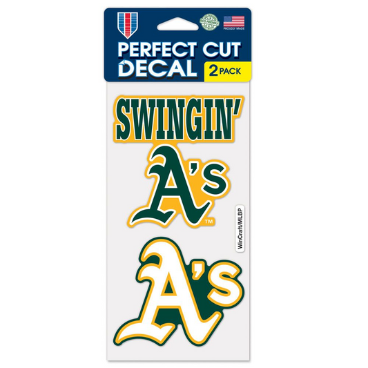 OAKLAND ATHLETICS SLOGAN PERFECT CUT 4"X 4" DECAL SET