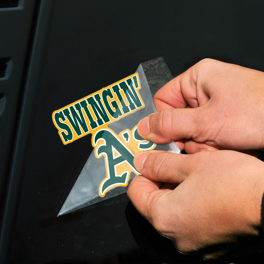 OAKLAND ATHLETICS SLOGAN PERFECT CUT 4"X 4" DECAL SET