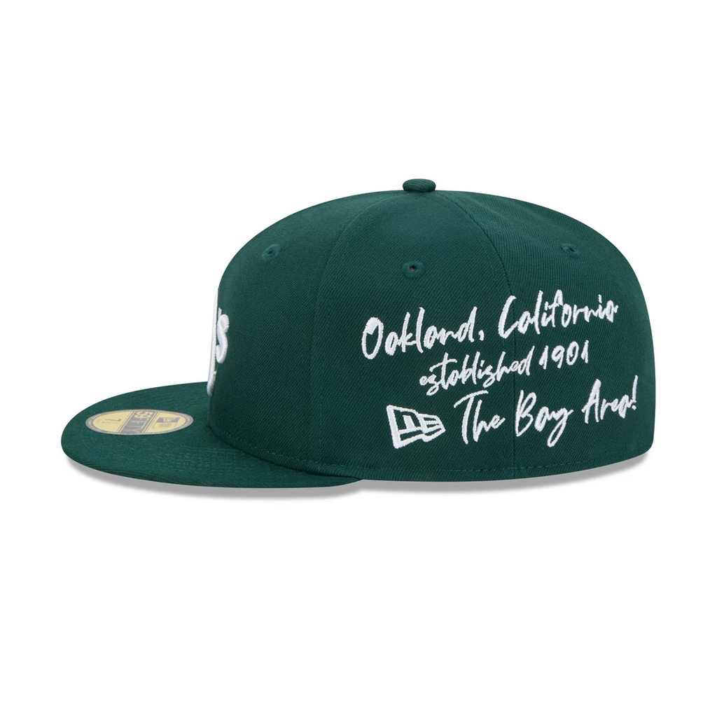 OAKLAND ATHLETICS TEAM VERBIAGE 59FIFTY FITTED HAT - GREEN