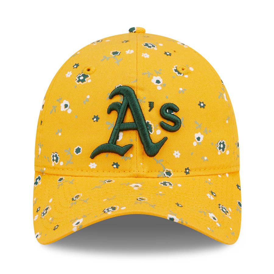 OAKLAND ATHLETICS WOMEN'S FLORAL 9TWENTY ADJUSTABLE HAT - GOLD