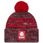 OHIO STATE BUCKEYES 2025 SIDELINE COLD WEATHER CUFFED KNIT WITH POM - RED