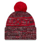 OHIO STATE BUCKEYES 2025 SIDELINE COLD WEATHER CUFFED KNIT WITH POM - RED