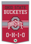 BANDERA DE LANA CON ESLOGAN DE 24"X38" DE LOS BUCKEYES DEL ESTADO DE OHIO