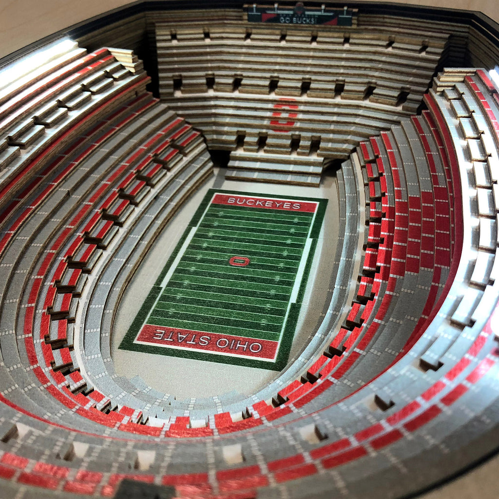 OHIO STATE BUCKEYES 25 LAYER 3D STADIUM LIGHTED END TABLE