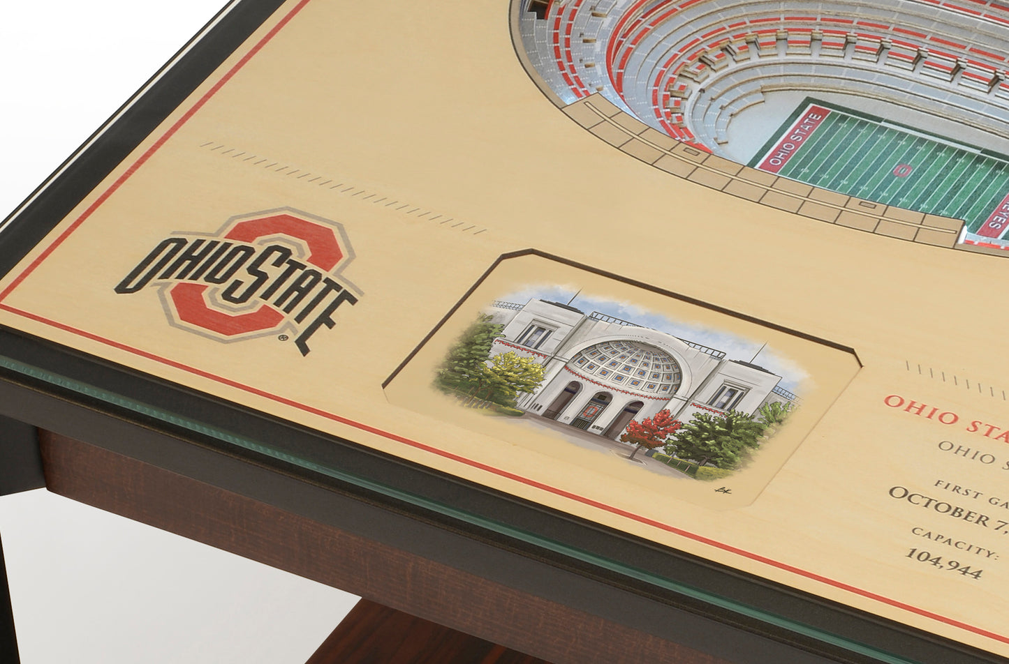 OHIO STATE BUCKEYES 25 LAYER 3D STADIUM LIGHTED END TABLE