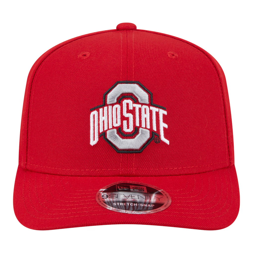 OHIO STATE BUCKEYES TEAM COLLECTIVE 9SEVENTY STRETCH-SNAP ADJUSTABLE HAT - RED