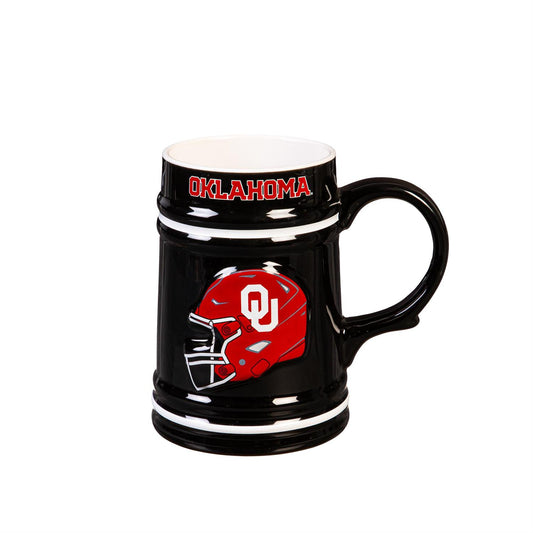 OKLAHOMA SOONERS 24OZ CERAMIC STEIN CUP WITH GIFT BOX