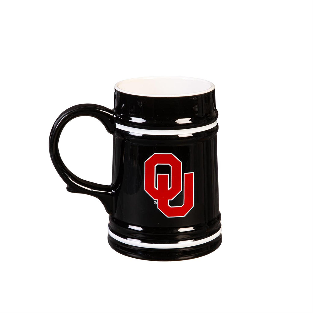 OKLAHOMA SOONERS 24OZ CERAMIC STEIN CUP WITH GIFT BOX
