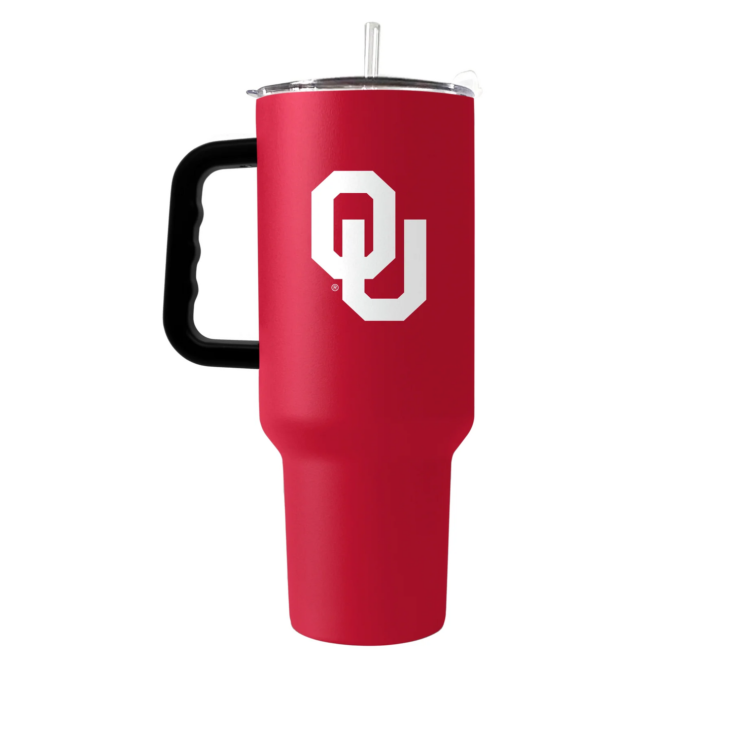 OKLAHOMA SOONERS 40OZ. FLIPSIDE TRAVEL TUMBLER WITH HANDLE