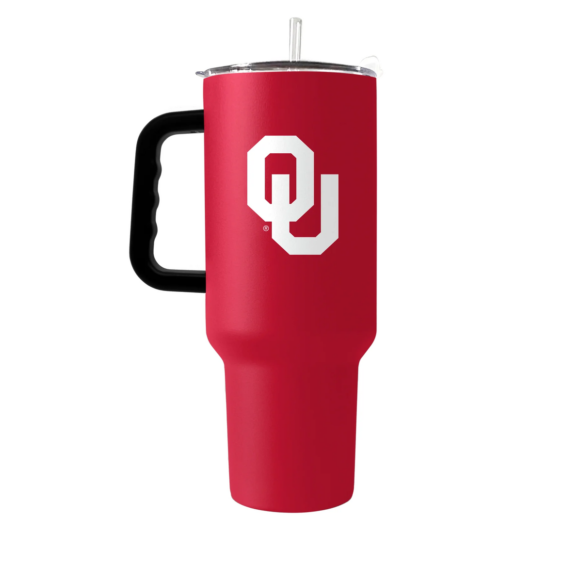 OKLAHOMA SOONERS 40OZ. FLIPSIDE TRAVEL TUMBLER WITH HANDLE