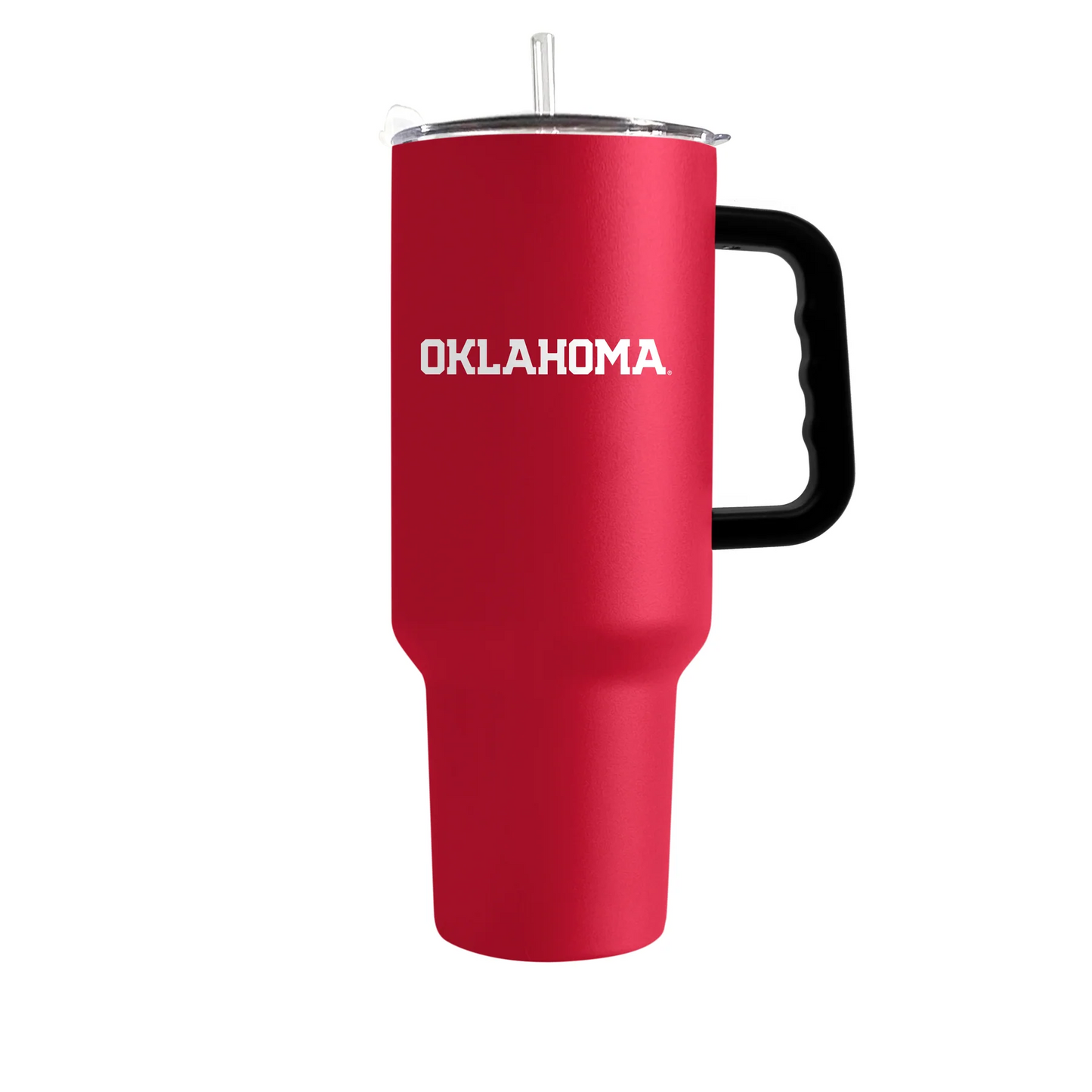 OKLAHOMA SOONERS 40OZ. FLIPSIDE TRAVEL TUMBLER WITH HANDLE