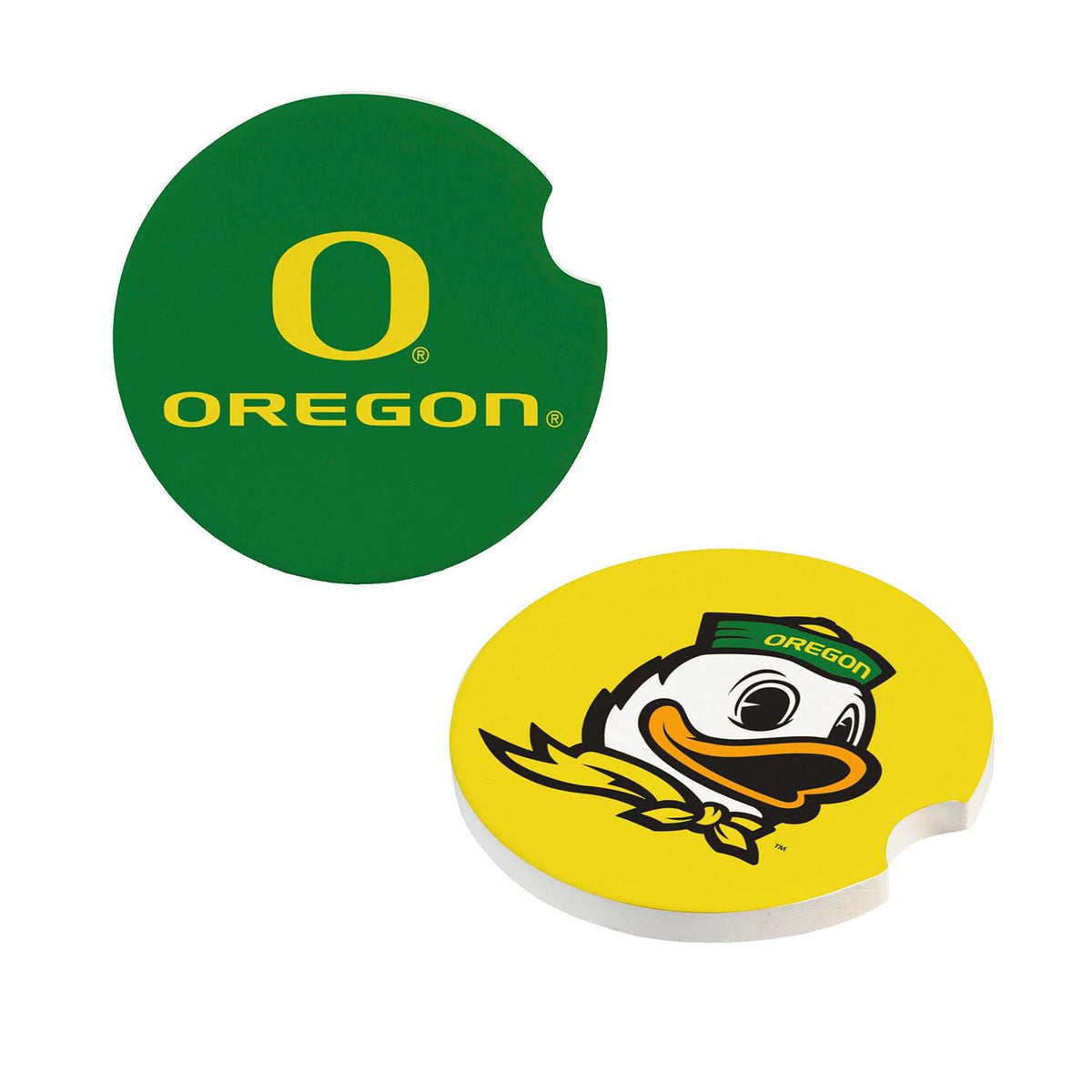 OREGON DUCKS 2-PIECE CAR COASTER SET