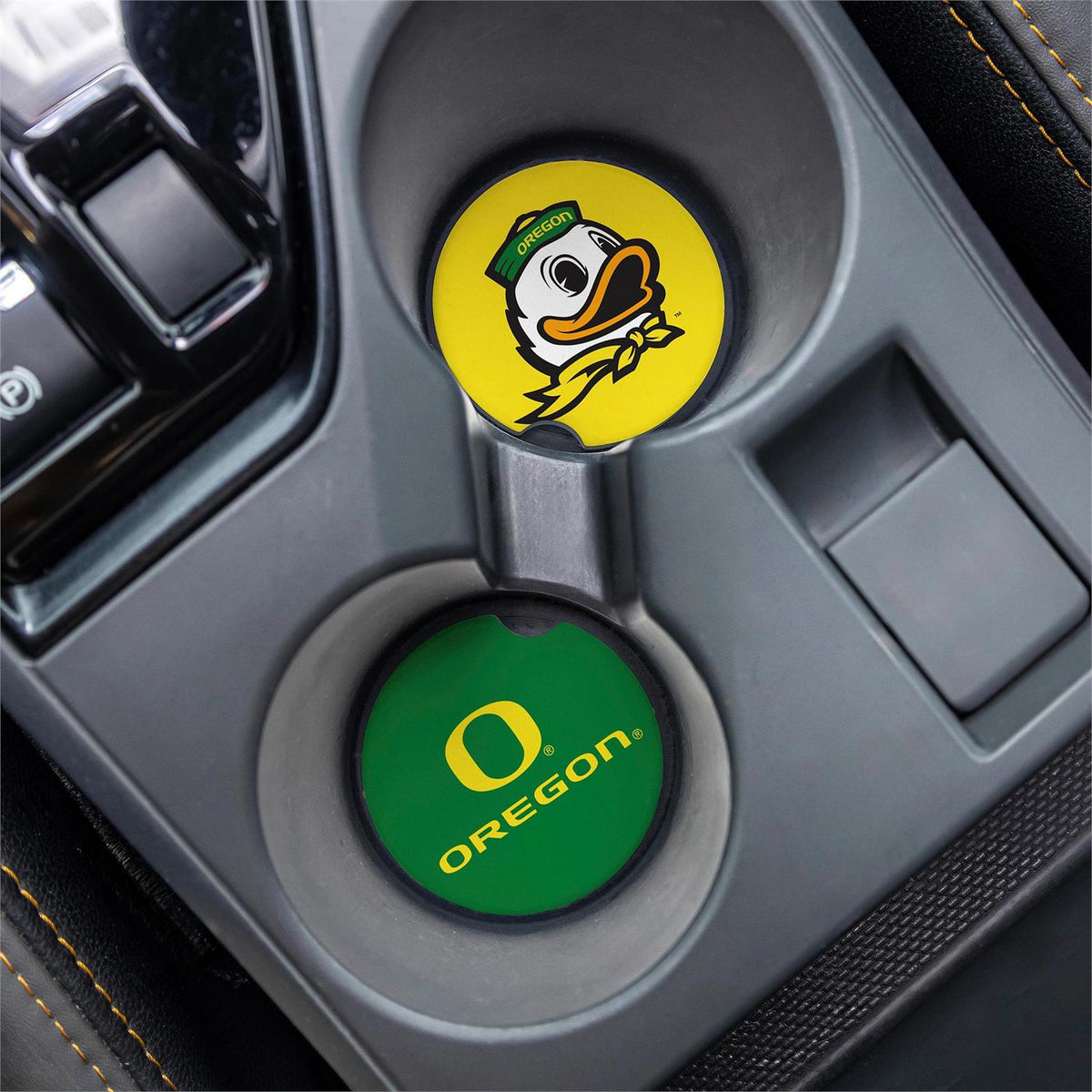 OREGON DUCKS 2-PIECE CAR COASTER SET