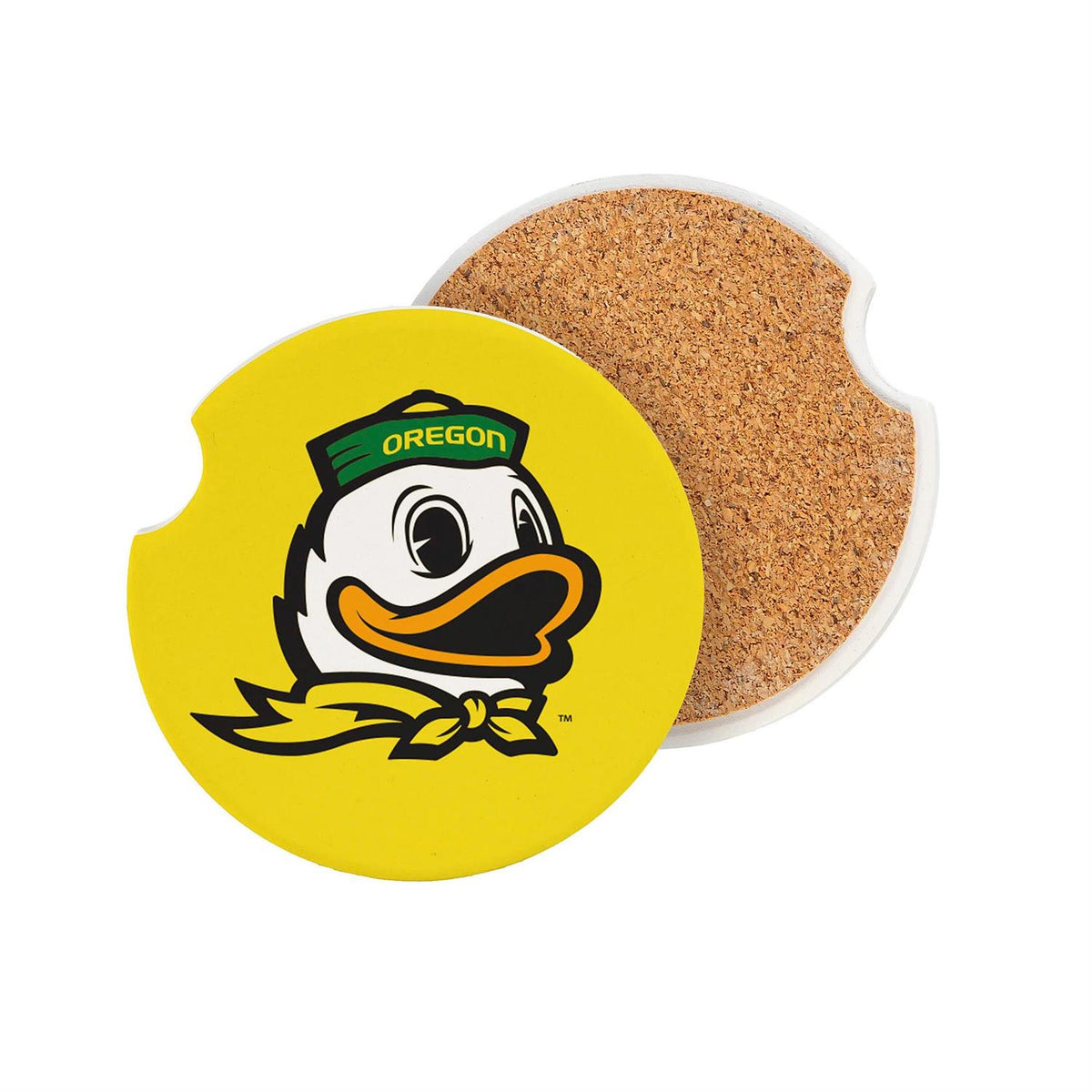OREGON DUCKS 2-PIECE CAR COASTER SET