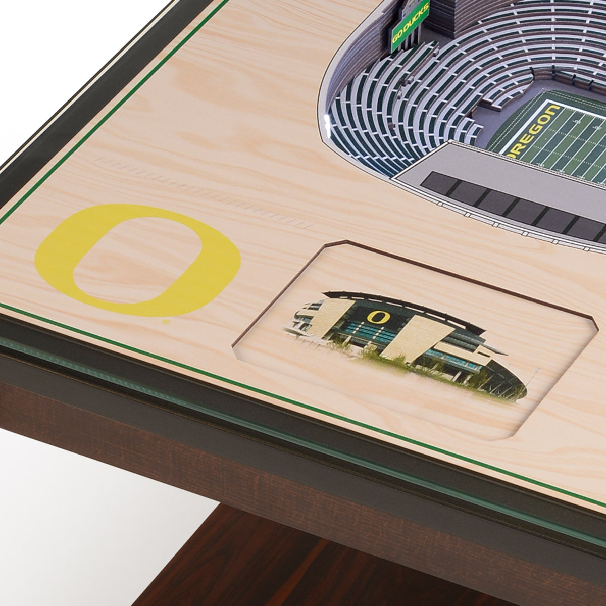 OREGON DUCKS 25 LAYER 3D STADIUM LIGHTED END TABLE