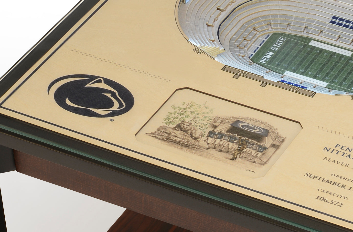 PENN STATE NITTANY LIONS 25 LAYER 3D STADIUM LIGHTED END TABLE