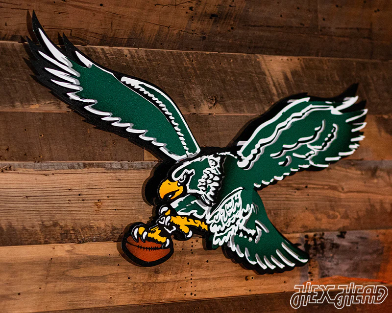 PHILADELPHIA EAGLES "1987" 3D VINTAGE METAL WALL ART - 30" X 17"