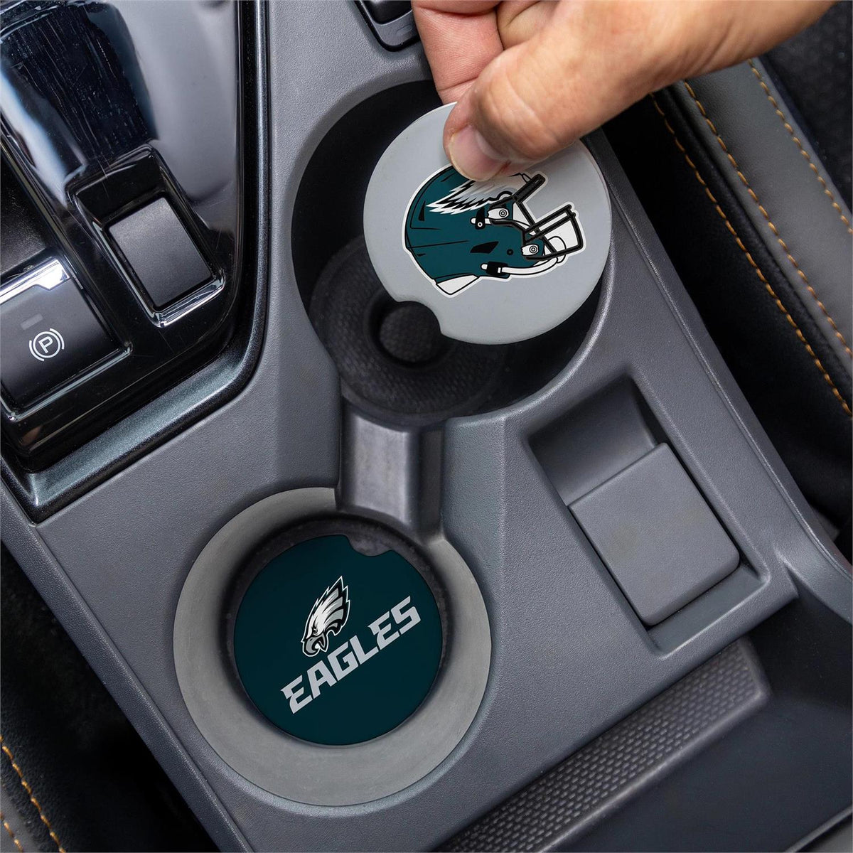 PHILADELPHIA EAGLES 2-PIECE CAR COASTER SET