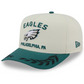 PHILADELPHIA EAGLES 2025 NFL DRAFT 9FIFTY A-FRAME SNAPBACK HAT - CHROME WHITE/GREEN