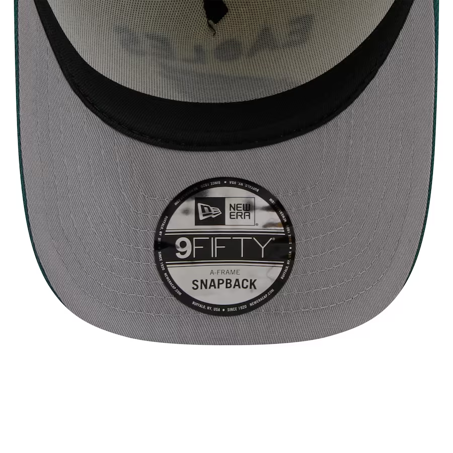 PHILADELPHIA EAGLES 2025 NFL DRAFT 9FIFTY A-FRAME SNAPBACK HAT - CHROME WHITE/GREEN
