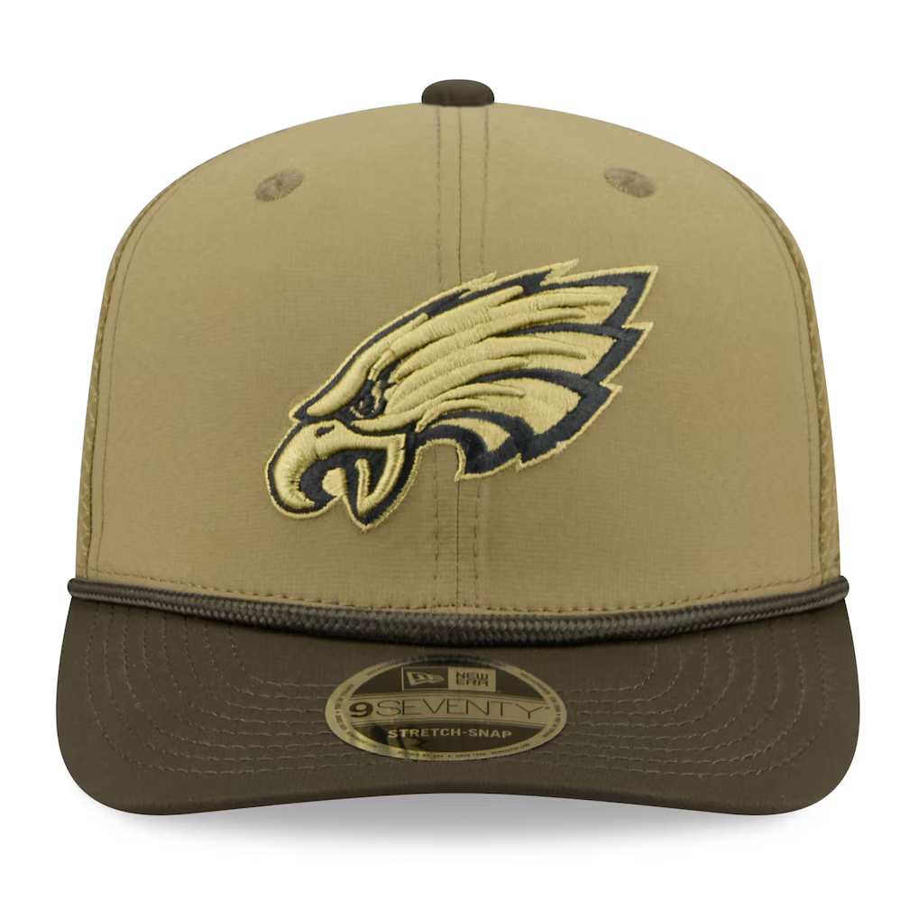 PHILADELPHIA EAGLES 2025 NFL SALUTE TO SERVICE 9SEVENTY ADJUSTABLE HAT - GREEN