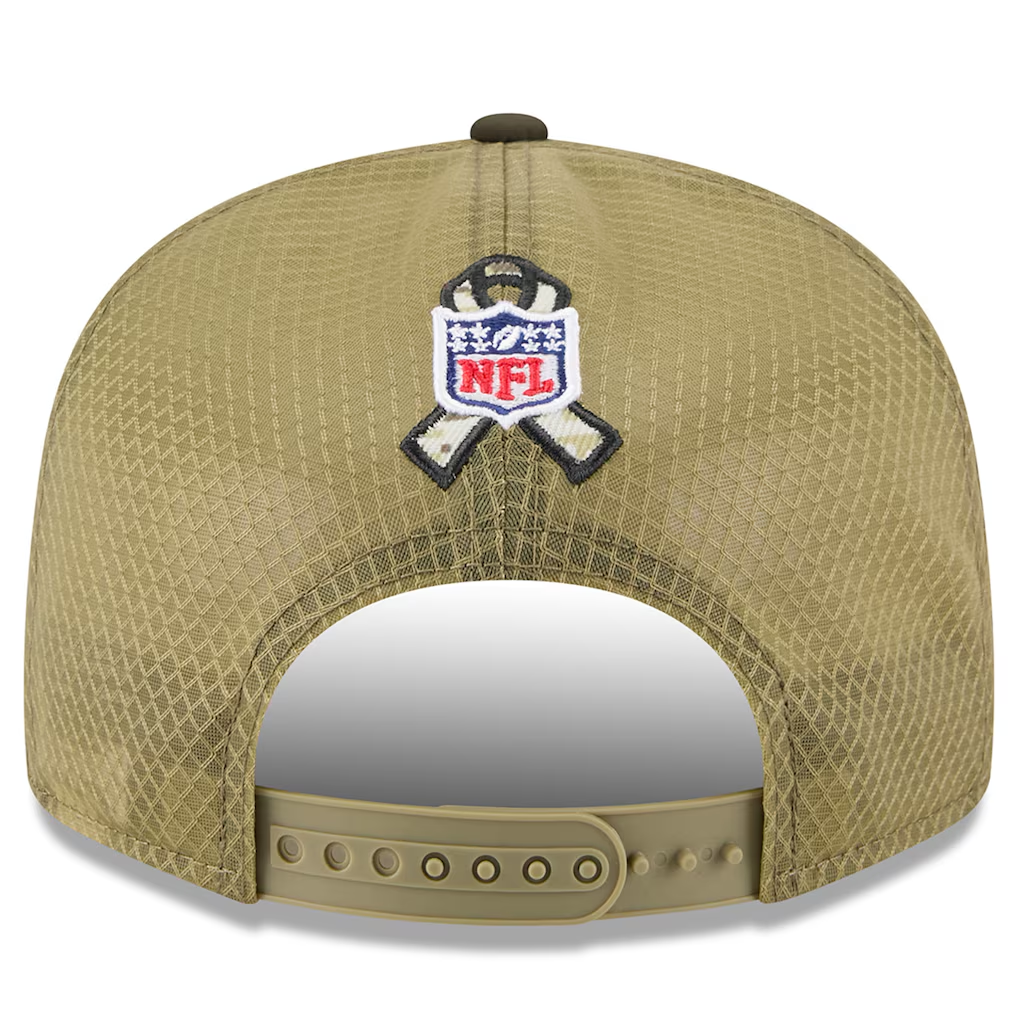 PHILADELPHIA EAGLES 2025 NFL SALUTE TO SERVICE SPLIT PANEL 9FIFTY SNAPBACK HAT - DARK GREEN