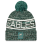 PHILADELPHIA EAGLES 2025 NFL SIDELINE COLD WEATHER CUFFED KNIT WITH POM - GREEN