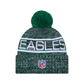 PHILADELPHIA EAGLES 2025 NFL SIDELINE COLD WEATHER RETRO CUFFED KNIT WITH POM - GREEN