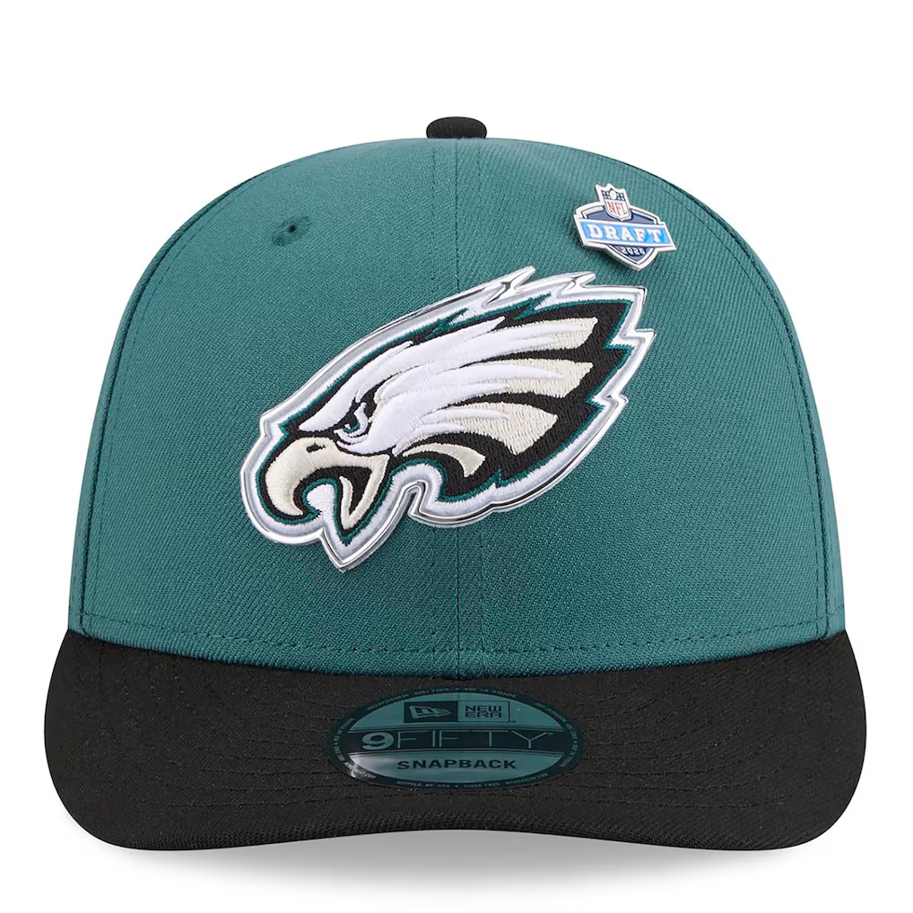 PHILADELPHIA EAGLES 2026 NFL DRAFT 9FIFTY SNAPBACK HAT - GREEN/BLACK