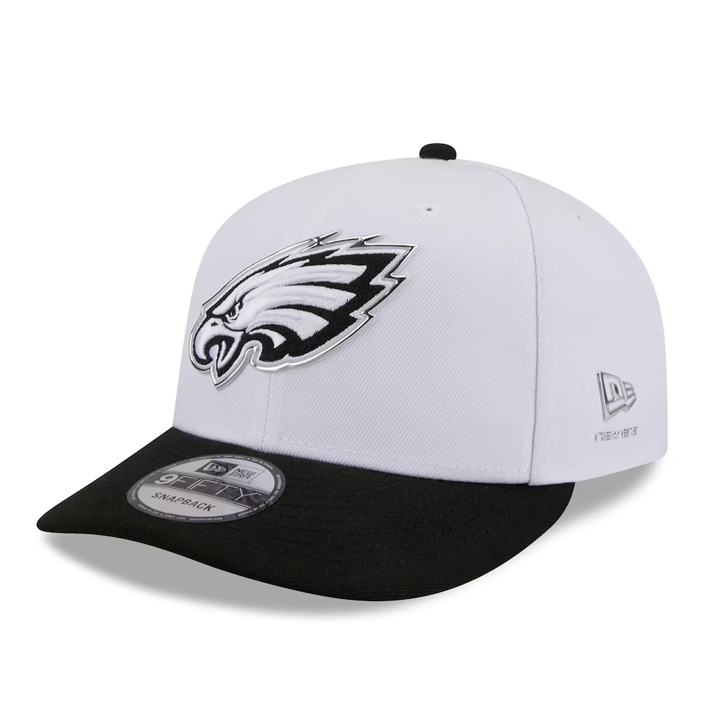 PHILADELPHIA EAGLES 2026 NFL DRAFT 9FIFTY SNAPBACK HAT - WHITE/BLACK