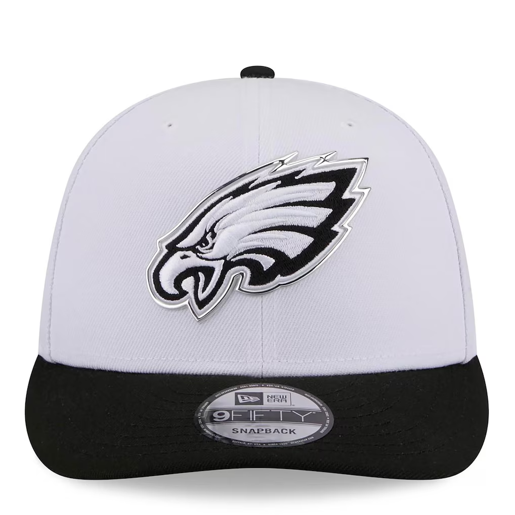 PHILADELPHIA EAGLES 2026 NFL DRAFT 9FIFTY SNAPBACK HAT - WHITE/BLACK