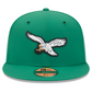 PHILADELPHIA EAGLES 2026 NFL SIDELINE RETRO 59FIFTY FITTED HAT - KELLY GREEN