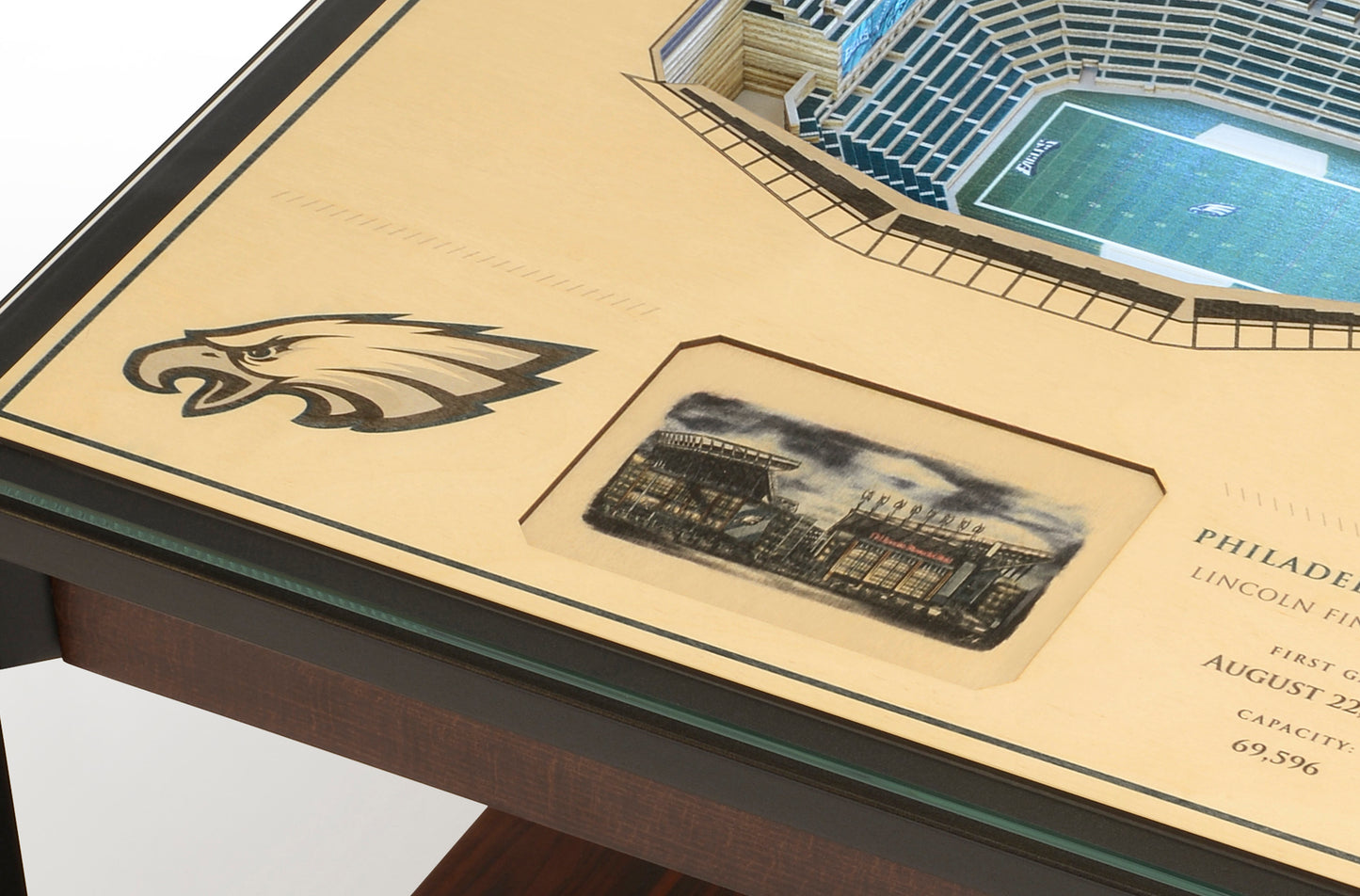 PHILADELPHIA EAGLES 25 LAYER 3D STADIUM LIGHTED END TABLE