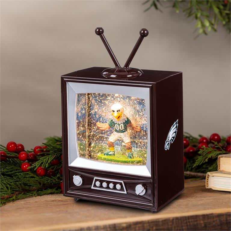 PHILADELPHIA EAGLES 8" VINTAGE TV WATER LANTERN WITH MASCOT