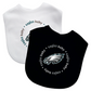 PHILADELPHIA EAGLES BABY BIBS - 2 PACK - BLACK/WHITE