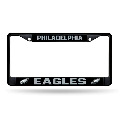 PHILADELPHIA EAGLES BLACK CHROME METAL LICENSE PLATE FRAME