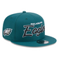 PHILADELPHIA EAGLES EVERGREEN SCRIPT 9FIFTY SNAPBACK HAT - GREEN