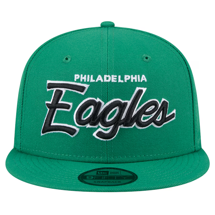 PHILADELPHIA EAGLES EVERGREEN SCRIPT 9FIFTY SNAPBACK HAT - KELLY GREEN