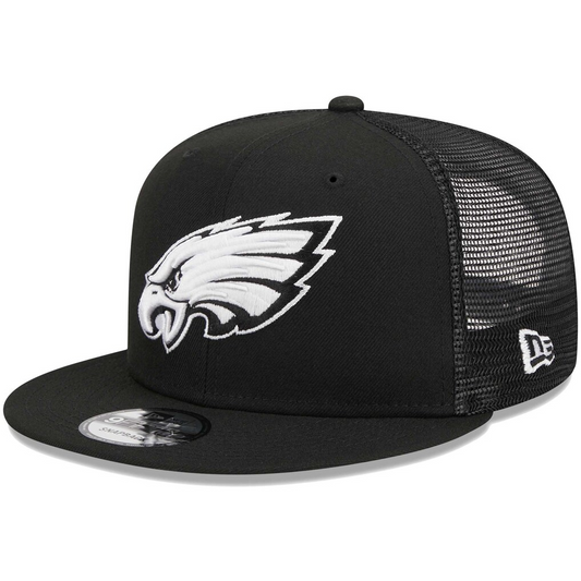 PHILADELPHIA EAGLES EVERGREEN TRUCKER 9FIFTY SNAPBACK HAT - BLACK/WHITE
