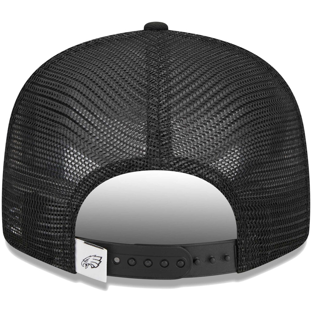 PHILADELPHIA EAGLES EVERGREEN TRUCKER 9FIFTY SNAPBACK HAT - BLACK/WHITE