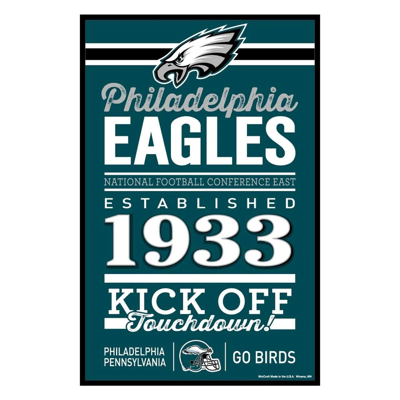 PHILADELPHIA EAGLES HOME WORDAGE 11X17 LETRERO DE PARED