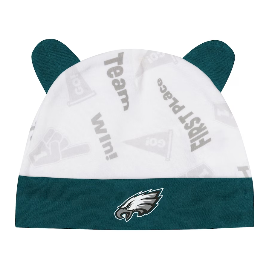 PHILADELPHIA EAGLES INFANT BABY BEAR CUFFED KNIT HAT SET JR S SPORTS