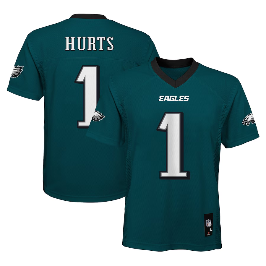 PHILADELPHIA EAGLES JALEN HURTS YOUTH OUTERSTUFF MID TIER JERSEY - GREEN