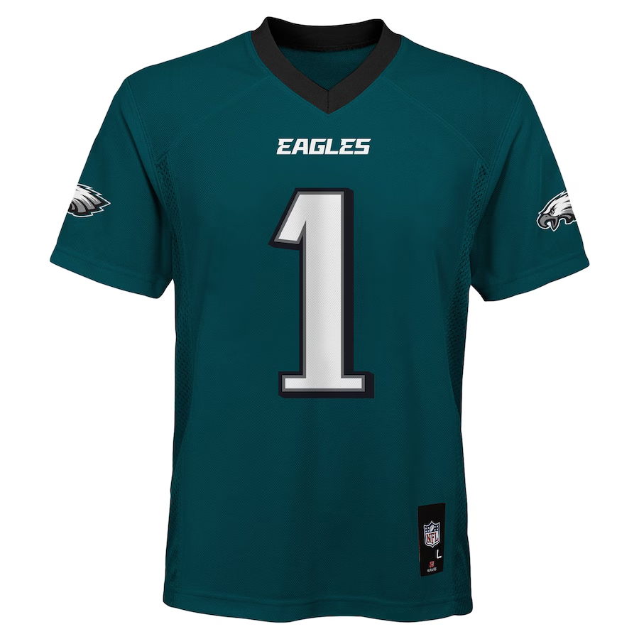 PHILADELPHIA EAGLES JALEN HURTS YOUTH MID TIER JERSEY - GREEN