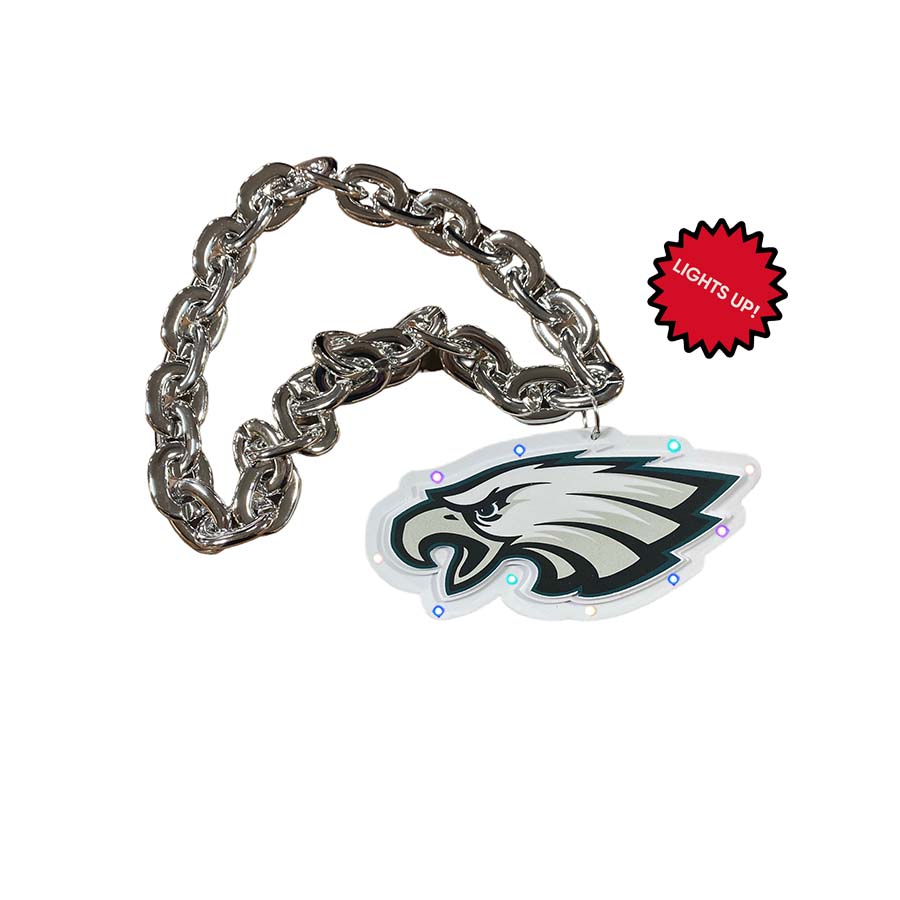 PHILADELPHIA EAGLES LED LIGHT UP FAN CHAIN - SILVER