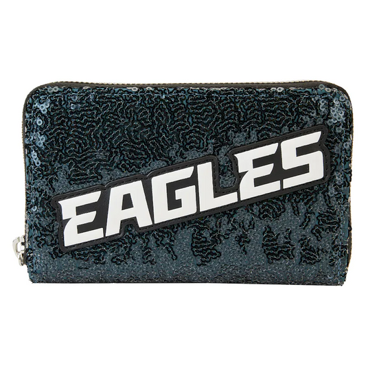 PHILADELPHIA EAGLES LOUNGEFLY SEQUIN ZIP AROUND WALLET