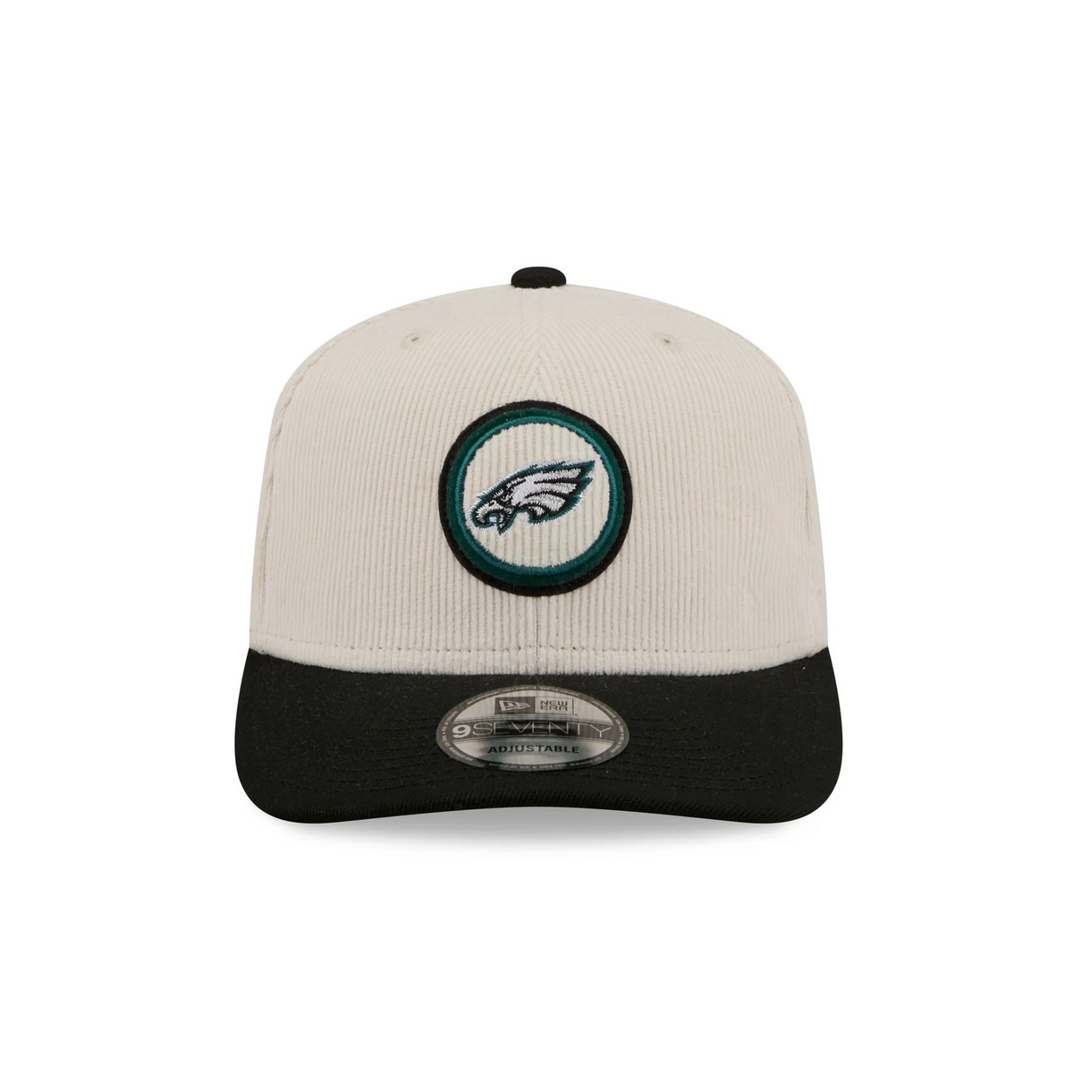 PHILADELPHIA EAGLES LOYAL CORDUROY 9SEVENTY STRETCH-SNAP ADJUSTABLE HAT - CHROME WHITE/BLACK