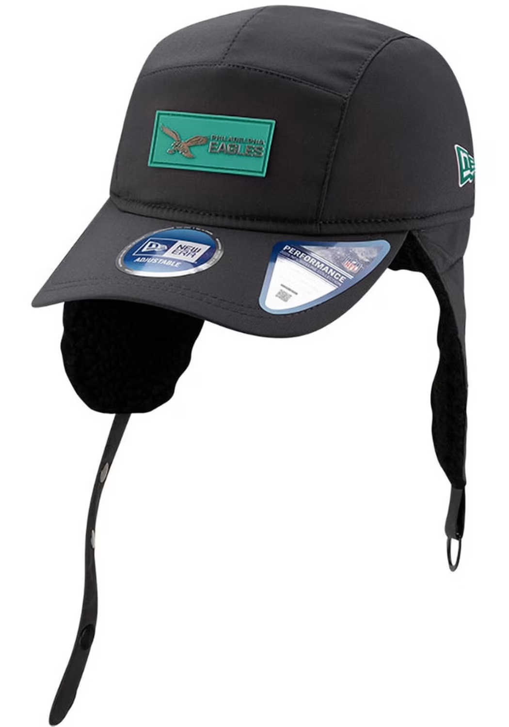 PHILADELPHIA EAGLES MEN'S 2025 NFL SIDELINE COLD WEATHER RUNNER DOG EAR ADJUSTABLE HAT - CHARCOAL