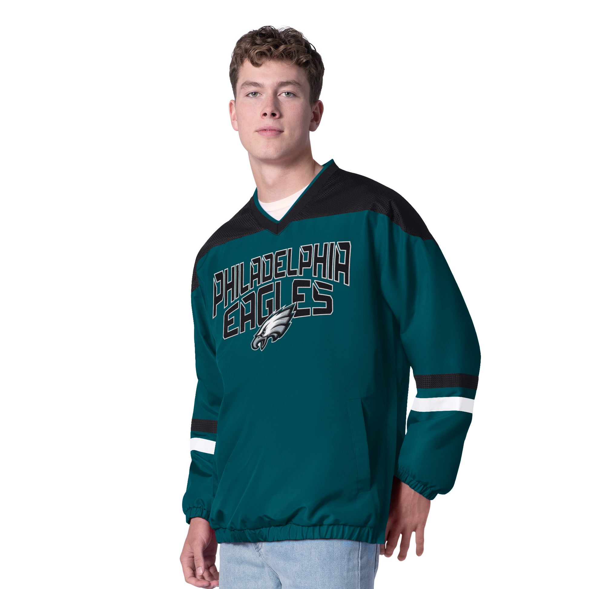 PHILADELPHIA EAGLES MEN'S G-III BY CARL BANKS TOP PLAYER PULLOVER JACKET - GREEN/BLACK