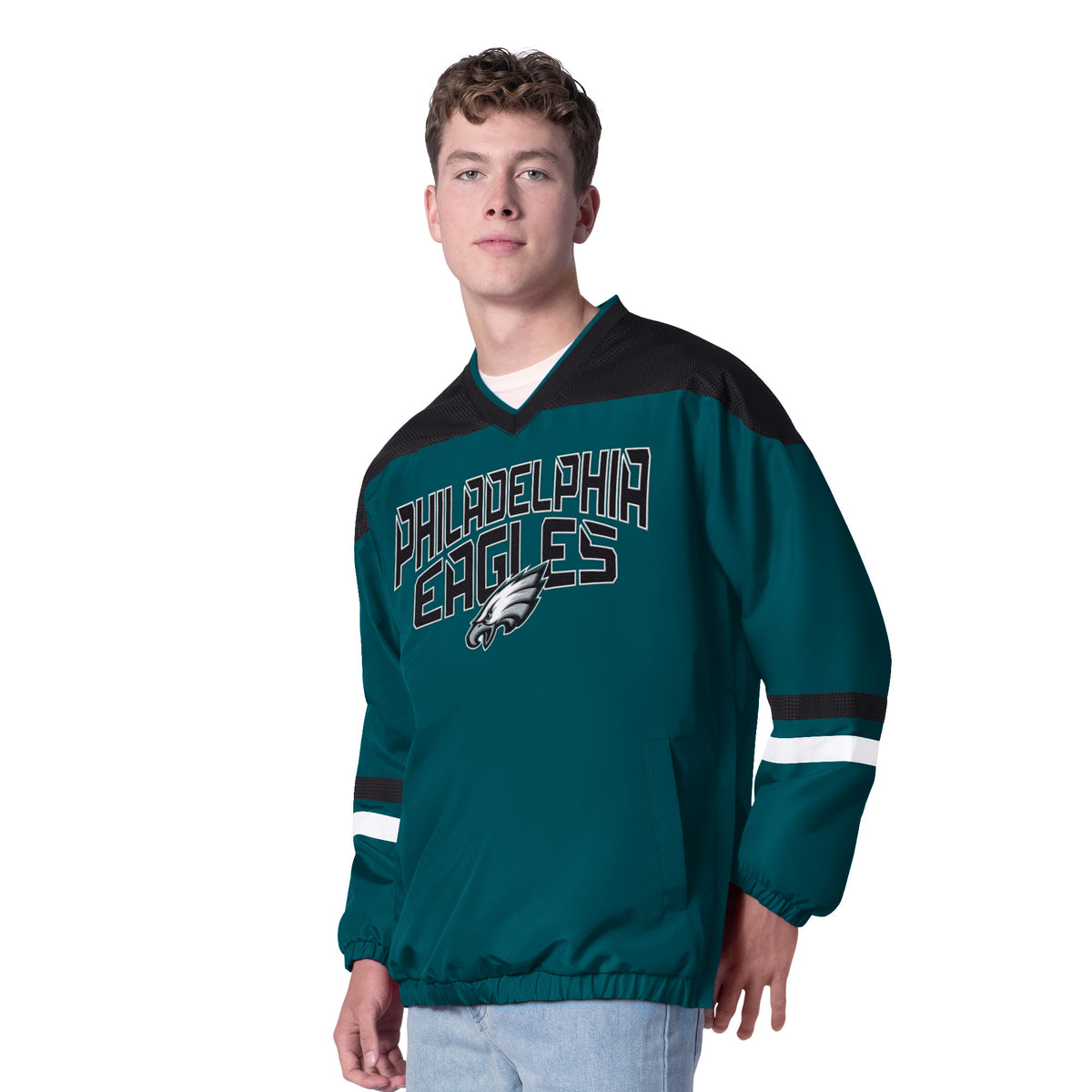 PHILADELPHIA EAGLES MEN'S G-III BY CARL BANKS TOP PLAYER PULLOVER JACKET - GREEN/BLACK